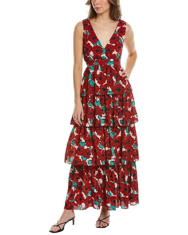 Wrap midi dress-Traffic People Havana Silk-Blend Midi Dress