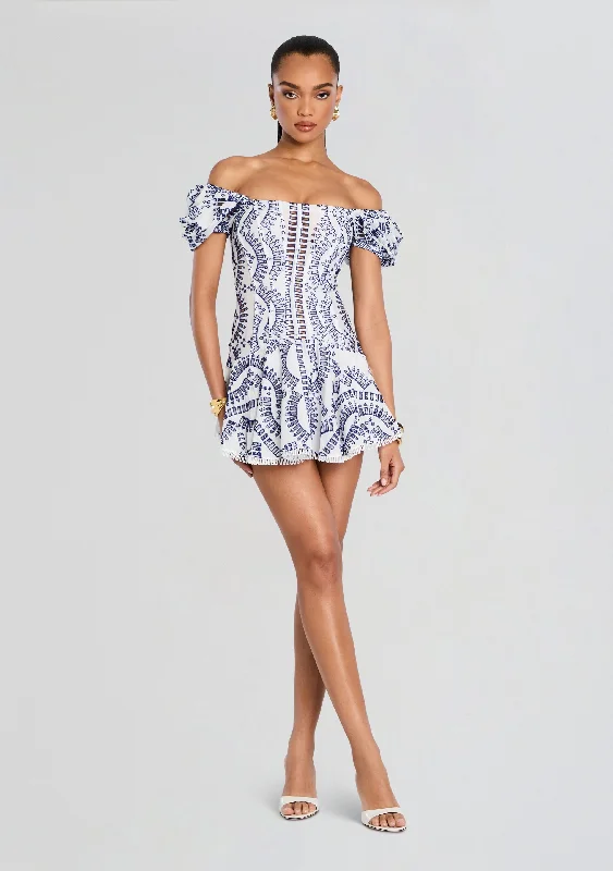 Tropical print mini dress-Mexik Short Dress