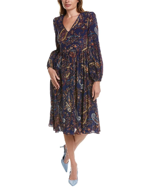 Bell sleeve midi dress-ETRO Paisley Print Silk Midi Dress