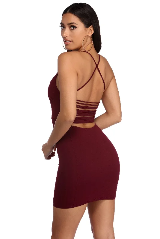 Flared skirt cocktail dress-Sassy Straps Bodycon