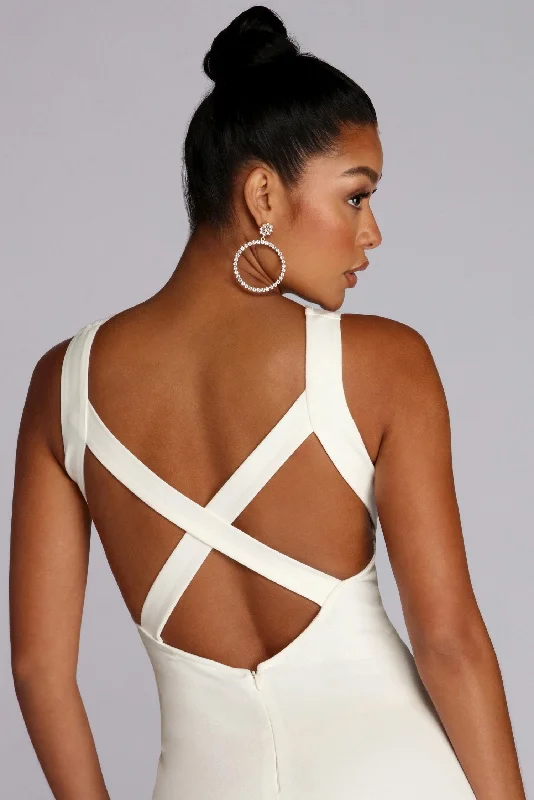 Black tie cocktail dress-Cross Purposes Open Back Dress