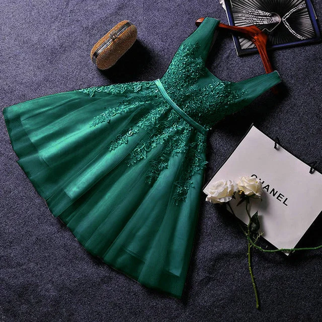 Red cocktail dress-Dark Green Homecoming Dress Party      S2762