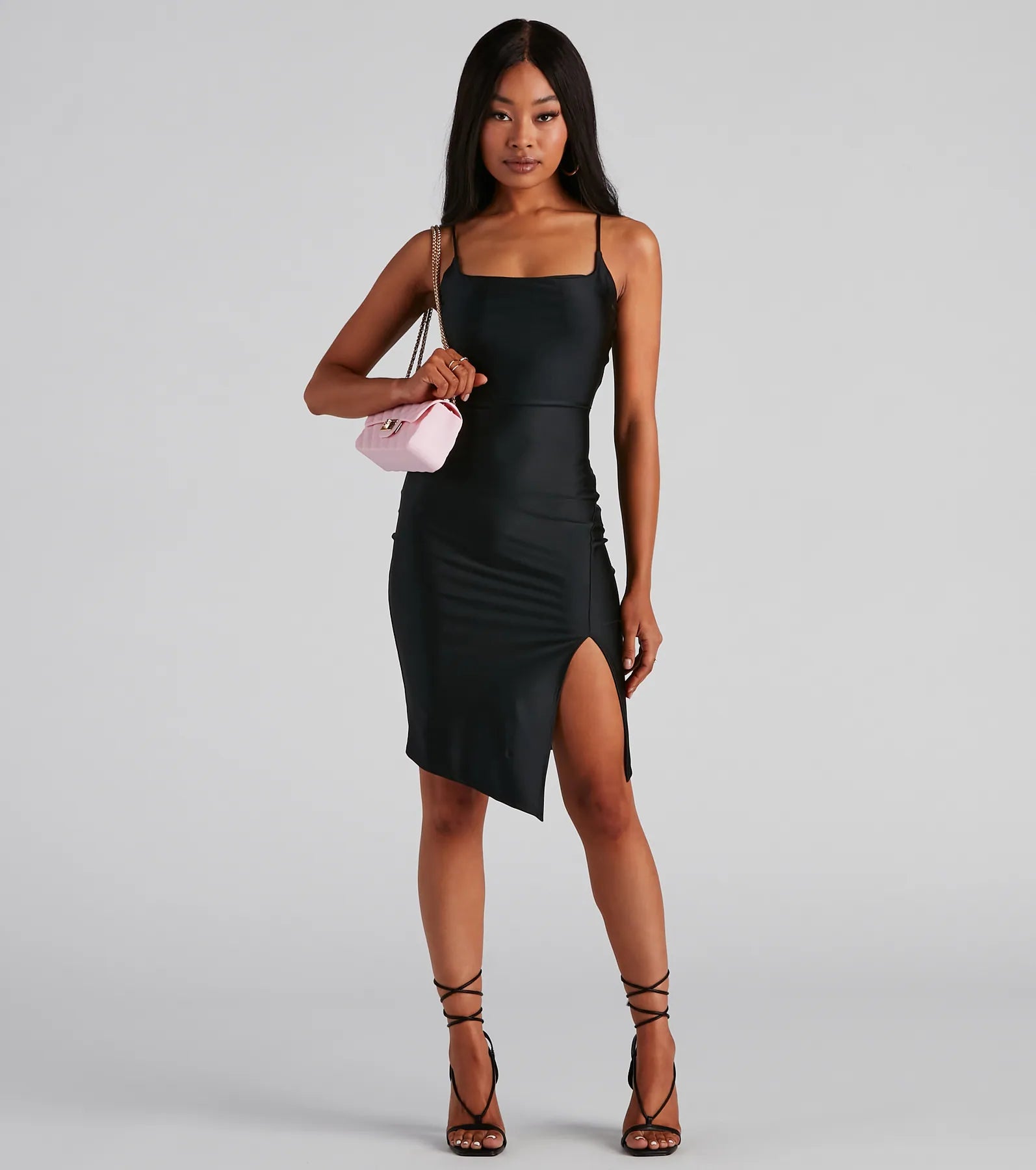 Short cocktail dress-Sleek And Chic Stunner Lace-Up Back Dress