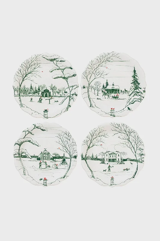 Black cocktail dress-Evergreen Country Estate Party Plate Assorted (Set of 4)